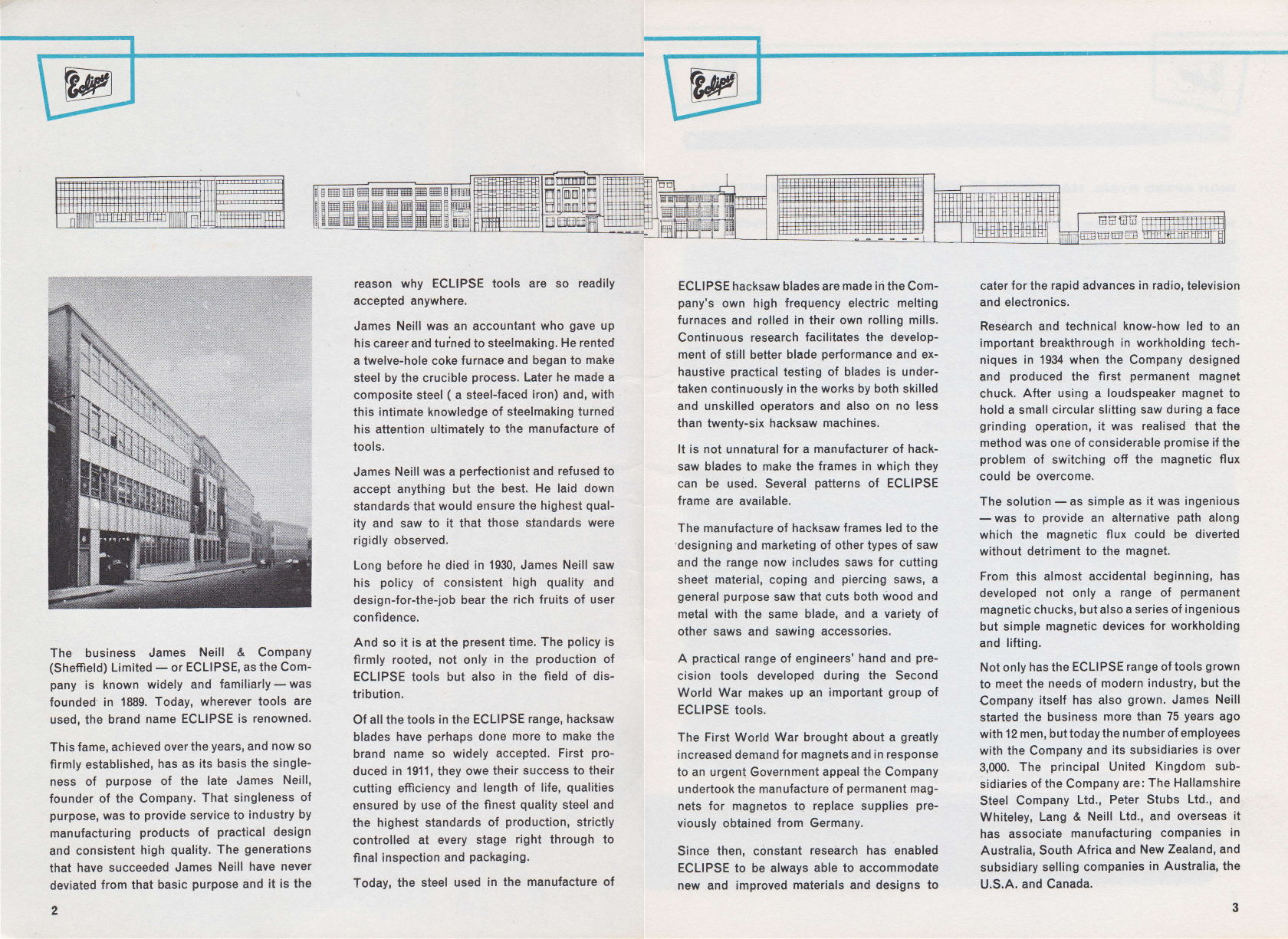 James Neill company history from a 1969 catalogue